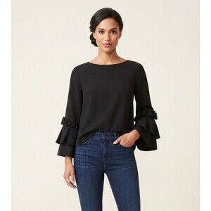COS Blouse Size XS Black Ruffle Top